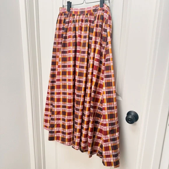 Maeve Anthropologie The Jacie Poplin Printed Skirt in Plaid Size MP - Picture 10 of 13